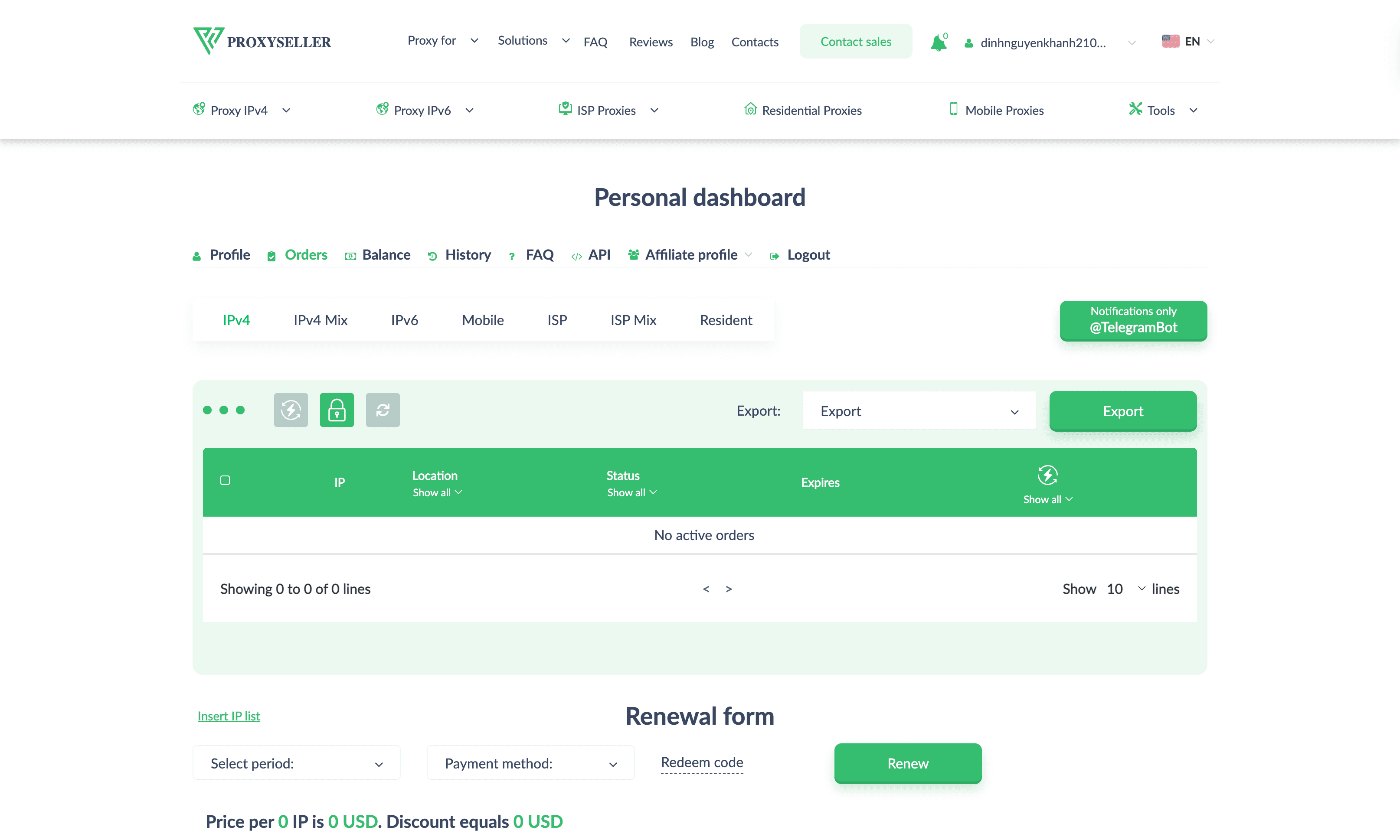 Proxy-Seller Dashboard