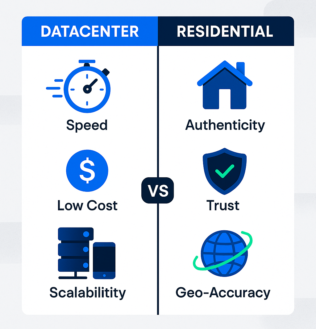 Datacenter vs Residential Proxies
